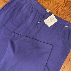 NWT St. John‎ Sport Wide Leg Pants Women's Large Purple Stretch High Rise